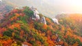 Bukhansan mountains in autumn in Korea. Royalty Free Stock Photo