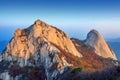 Bukhansan mountains in autumn,in Korea. Royalty Free Stock Photo