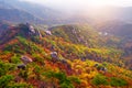 Bukhansan mountains in autumn,Seoul in South Korea Royalty Free Stock Photo