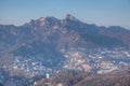 Bukhansan national park viewed from Inwangsan mountain in Seoul, Republic of Korea Royalty Free Stock Photo