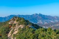 Bukhansan national park viewed from Inwangsan mountain in Seoul, Republic of Korea