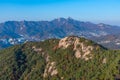 Bukhansan national park viewed from Inwangsan mountain in Seoul, Republic of Korea