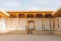 Bukhara, Uzbekistan. December 2021. Courtyard with columns inside the citadel Royalty Free Stock Photo