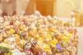 BUKHARA, UZBEKISTAN - MAY 25, 2018: Silk and Spices Festival 2018. Souvenirs shop in Bukhara, Uzbekistan.