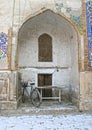 Abdulaziz Khan madrasah, built in 1652. Beautiful decoration front facade of madrassah.