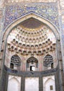 Abdulaziz Khan madrasah, built in 1652. Beautiful decoration front facade of madrassah.