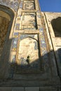 Abdulaziz Khan madrasah, built in 1652. Beautiful decoration front facade of madrassah.