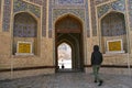 Poi Kalan or Po-i-Kalyan, an Islamic religious complex located around the Kalan minaret at cold weather