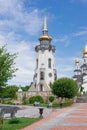 Buki or Buky, Kyiv Region, UKRAINE - June 30, 2019: Facade of a Modern Christian Church in the Buki Autumn Park