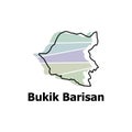 Bukik Barisan map. vector map of Indonesia Country colorful design, suitable for your company Royalty Free Stock Photo