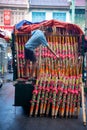 A man arrange the dragon joss tick to transfer to temple.