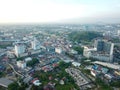 Aerial view shopping complex BM Plaza and Utama Plaza.