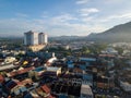 Aerial view tallest building BM Plaza at town.