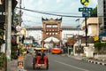 Bukittinggi, Indonesia - August 23, 20015 - Foot bridge over main street of the city