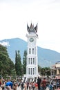 Bukittinggi, Indonesia - October 18th, 2020 - The jam gadang building which is a Dutch heritage in Bukittinggi