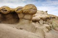 Bukobay yars, a product of wind erosion. Natural landscape and geological attraction Royalty Free Stock Photo