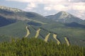 Bukovel ski resort in summer, Carpathians, Ukraine Royalty Free Stock Photo