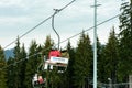 Bukovel, Ukraine February 3, 2019: Bukovel ski resort, lift and all the beauty of the mountains and recreation in the Carpathians Royalty Free Stock Photo