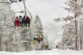 2016-12-19 Bukovel, Ukraine. Winter fairytale at ski resort Royalty Free Stock Photo