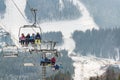 2016-12-17  Bukovel, Ukraine. Winter sports and vacation activity in Bukovel ski resort Royalty Free Stock Photo