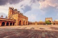 Buland Darwaza medieval stone gateway with historic Jama Masjid mosque at Fatehpur Sikri, Agra India