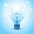 The idea light bulb with gear icons: Vector Illustration Royalty Free Stock Photo