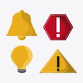 Bulb bell sign alert mail communication icon