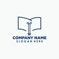 bulb and book logo template, smart education logo design Royalty Free Stock Photo