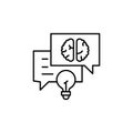 Bulb, brain, chat icon. Simple line, outline vector elements of neurology for ui and ux, website or mobile application