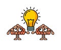 Bulb brains illustration