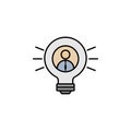 Bulb, businessman, idea colored icon. Can be used for web, logo, mobile app, UI, UX