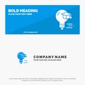 Bulb, Cap, Education, Graduation SOlid Icon Website Banner and Business Logo Template