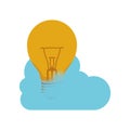Bulb and cloud computing design Royalty Free Stock Photo