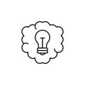 bulb in cloud icon. Element of education icon for mobile concept and web apps. Thin line bulb in cloud icon can be used for web Royalty Free Stock Photo