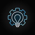 Bulb in Cog or gear icon. Vector cogwheel with lightbulb inside