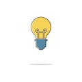 Bulb color thin line icon.Vector illustration