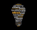 bulb creative idea business planning works typography poster solution, innovate, leadership, strategy Royalty Free Stock Photo