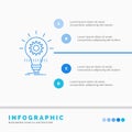 Bulb, develop, idea, innovation, light Infographics Template for Website and Presentation. Line Blue icon infographic style vector Royalty Free Stock Photo