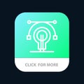 Bulb, Education, Idea, Educate Mobile App Button. Android and IOS Line Version