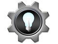 Bulb electric and gear Royalty Free Stock Photo