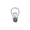 Bulb. Electric lamp Doodle line sketch decor