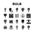 Bulb Electrical Energy Accessory Icons Set Vector