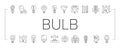 Bulb Electrical Energy Accessory Icons Set Vector