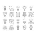 Bulb Electrical Energy Accessory Icons Set Vector