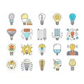 Bulb Electrical Energy Accessory Icons Set Vector