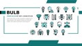 Bulb Electrical Energy Accessory Landing Header Vector