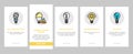 Bulb Electrical Energy Accessory Onboarding Icons Set Vector