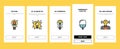 Bulb Electrical Energy Accessory Onboarding Icons Set Vector