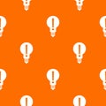 Bulb with exclamation mark inside pattern seamless Royalty Free Stock Photo