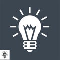 Bulb Flat related vector glyph icon.